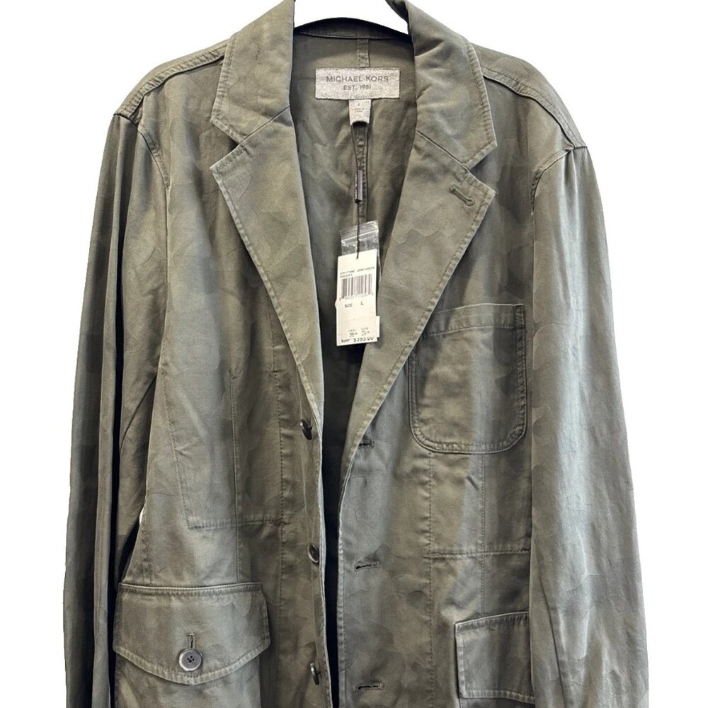Michael Kors Man's Jacket sz. M 100% Cotton Army Green